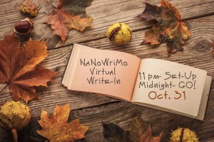 Clean open  vintage notebook surrounded by  maple leaves and chestnuts with film filter effect